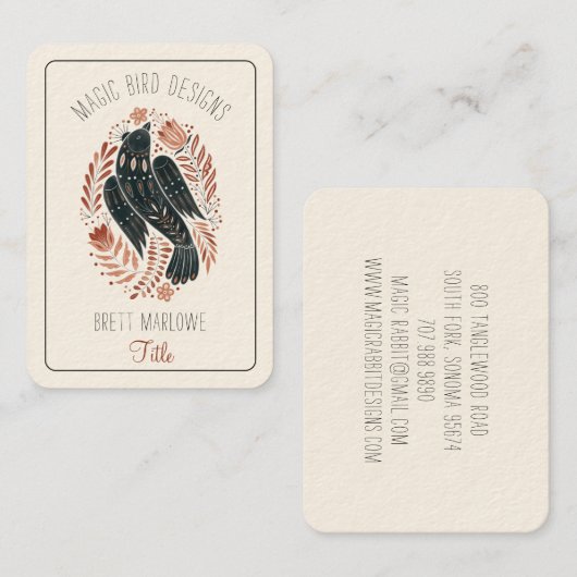 Illustratief Visitekaartje van vogels (Voorkant / Achterkant)