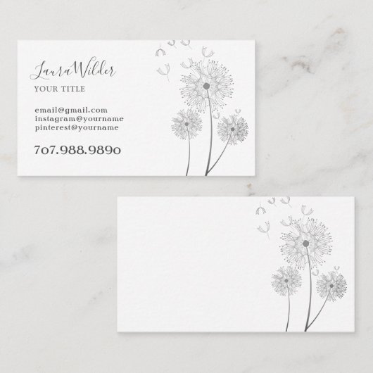 Illustratief Visitekaartje Wind Blown Flowers (Voorkant / Achterkant)