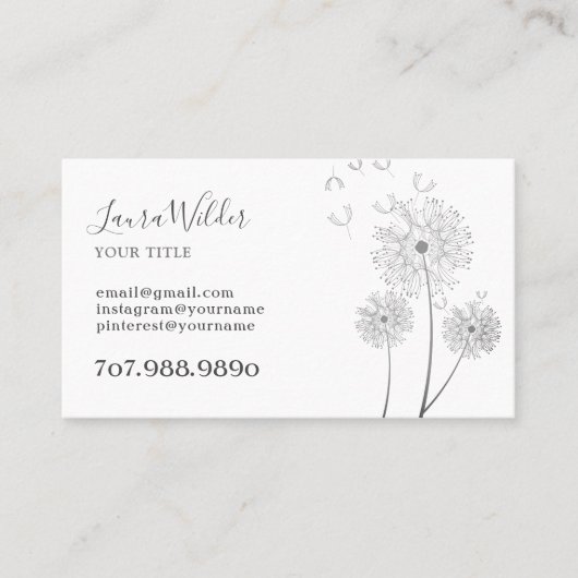 Illustratief Visitekaartje Wind Blown Flowers (Voorkant)