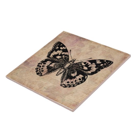 Illustratief vlinderschrift en Floral Tegeltje (Zijkant)