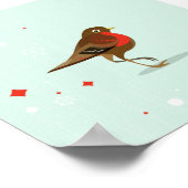 Illustratief vogel in de winter poster (Hoek)