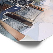 Illustratief voor Village in Snow Night Perfect Poster (Hoek)