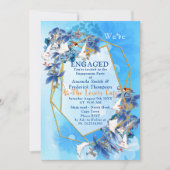 Illustratief Waterverf Moonbloem-Verloving Kaart (Voorkant)