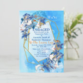 Illustratief Waterverf Moonbloem-Verloving Kaart (Staand voorkant)