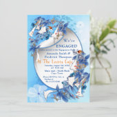 Illustratief Waterverf Moonbloem-Verloving Kaart (Staand voorkant)