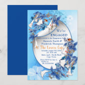 Illustratief Waterverf Moonbloem-Verloving Kaart (Voorkant / Achterkant)