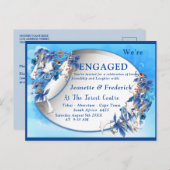 Illustratief Waterverf Moonbloem-Verloving Uitnodiging Briefkaart (Voorkant / Achterkant)