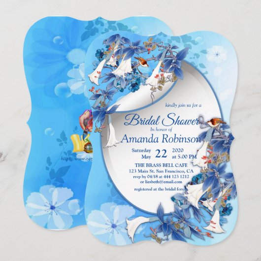 Illustratief Waterverf Moonbloem-Vrijgezellenfeest Kaart (Voorkant / Achterkant)