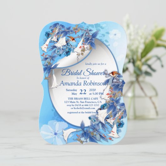 Illustratief Waterverf Moonbloem-Vrijgezellenfeest Kaart (Staand voorkant)