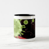 Illustratief weergeven van het SARS-coronavirus Tweekleurige Koffiemok (Center)