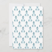 Illustratief White Blue Rocket Ship Baby shower Kaart (Achterkant)