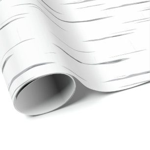 Illustratief White Grey Birch Bark Geïnspireerd P Cadeaupapier