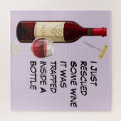 Illustratief wijnflesje en glas legpuzzel (Horizontaal)