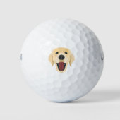 Illustratiehonden gezicht Golden Retriver Golfballen (Voorkant)