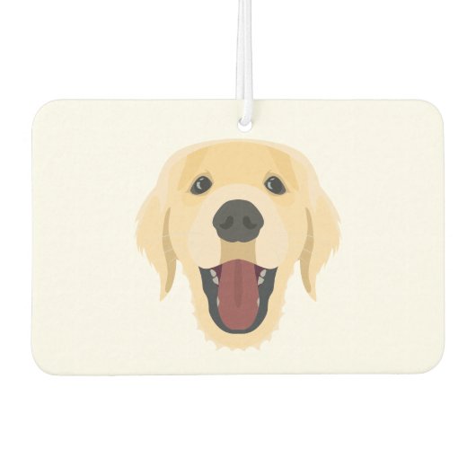 Illustratiehonden gezicht Golden Retriver Luchtverfrisser (Voorkant)