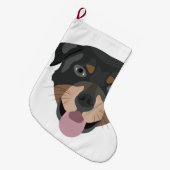 Illustratiehonden gezicht Rottweiler Grote Kerstsok (Voorkant (Hangend))