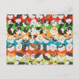 Illustratiehonden met kleurrijk ademhalingspatroon briefkaart