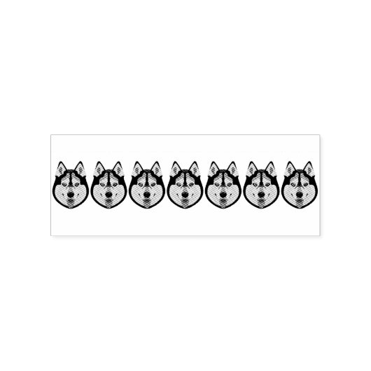 Illustratiehonden zien Siberian Husky aan Rubberstempel (Afrduk)