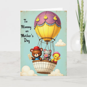 Illustratiekaart met ballon voor mama kaart