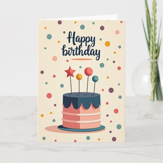 Illustratiekaart van zoete cake kaart (Voorkant)