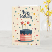 Illustratiekaart van zoete cake kaart (Gele Bloem)