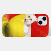  illustratiekat in gele kom Case-Mate iPhone case (Achterkant (horizontaal))