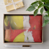  illustratiekat in gele kom decoupage tissuepapier (Geschenk)