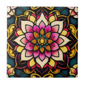 Illustratiekunst van Floral Pink-ventilator Tegeltje (Voorkant)