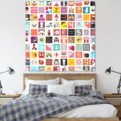 Illustratiekunstcollage Canvas Afdruk (Insitu (Slaapkamer))