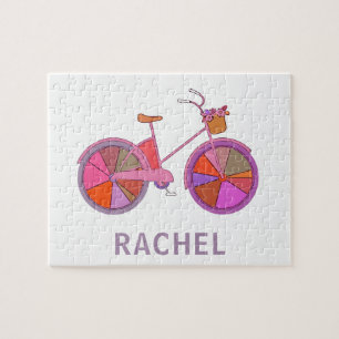 Illustratienaam Colorful  Bike Flowers Legpuzzel