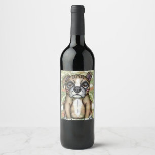 Illustratieontwerp Bulldog Wijn Etiket