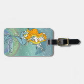 Illustratieontwerp Mermaid Rainbow en Dolphin Bagagelabel (Voorkant horizontaal)