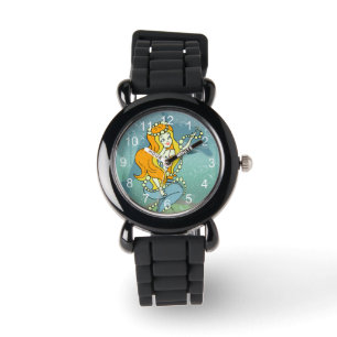 Illustratieontwerp Mermaid Rainbow en Dolphin Horloge