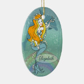 Illustratieontwerp Mermaid Rainbow en Dolphin Keramisch Ornament (Rechts)