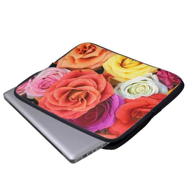 Illustratieontwerp voor multicore Rozen Laptop Sleeve (Voorkant onderkant)
