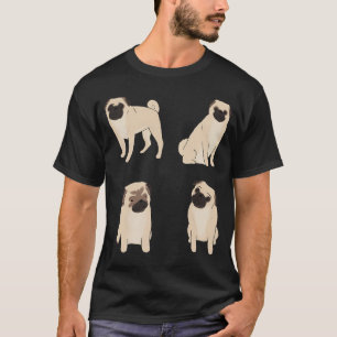 Illustratiepakket met cute mopshond t-shirt