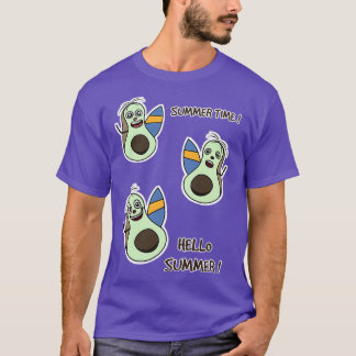 Illustratiepakket van Avocado Surfing Summer Time T-shirt