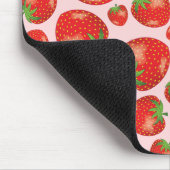 Illustratiepatroon aardbeienfruit op roze muismat (Hoek)