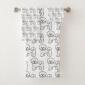 Illustratiepatroon Bichon Frise Cute Cartoon Dog Bad Handdoek (Insitu)