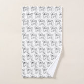 Illustratiepatroon Bichon Frise Cute Cartoon Dog Bad Handdoek (Handdoek)