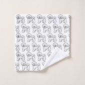 Illustratiepatroon Bichon Frise Cute Cartoon Dog Bad Handdoek (Wasdoekje)