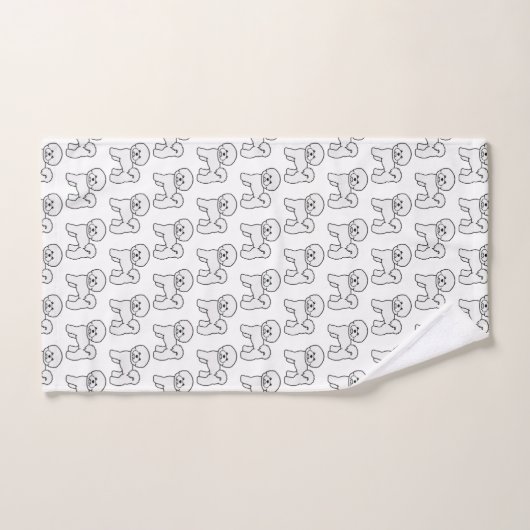Illustratiepatroon Bichon Frise Cute Cartoon Dog Bad Handdoek (Handdoek)