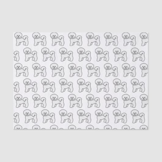 Illustratiepatroon Bichon Frise Cute Cartoon Dog Tissuepapier (Voorkant)