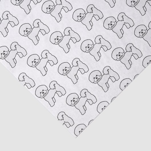 Illustratiepatroon Bichon Frise Cute Cartoon Dog Tissuepapier (Detail)