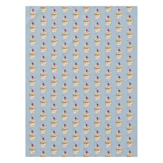 Illustratiepatroon Cupcake-Waterverf Tafelkleed (Voorkant)