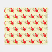 Illustratiepatroon Cute Red Heart Flowers Fleece Deken (Voorkant (Horizontaal))