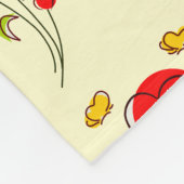 Illustratiepatroon Cute Red Heart Flowers Fleece Deken (Hoek)