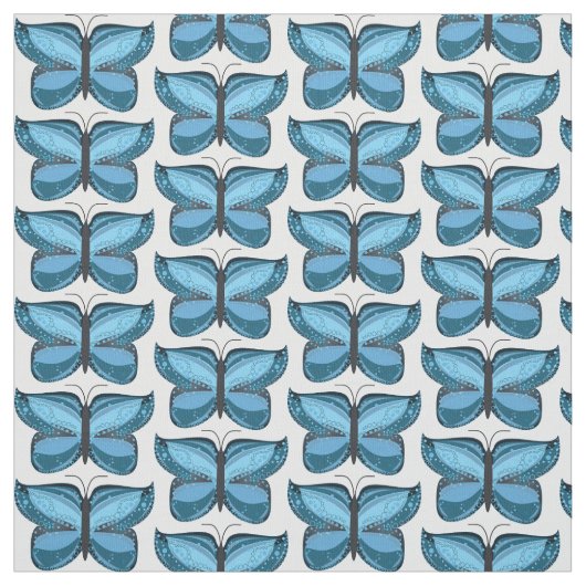 Illustratiepatroon decorative Blue Butterfly Stof (Swatch)