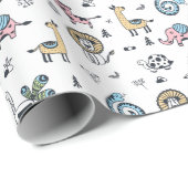 Illustratiepatroon dieren cadeaupapier (Rol Hoek)