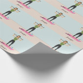 Illustratiepatroon en aangepaste naam van het bewe cadeaupapier (Hoek)